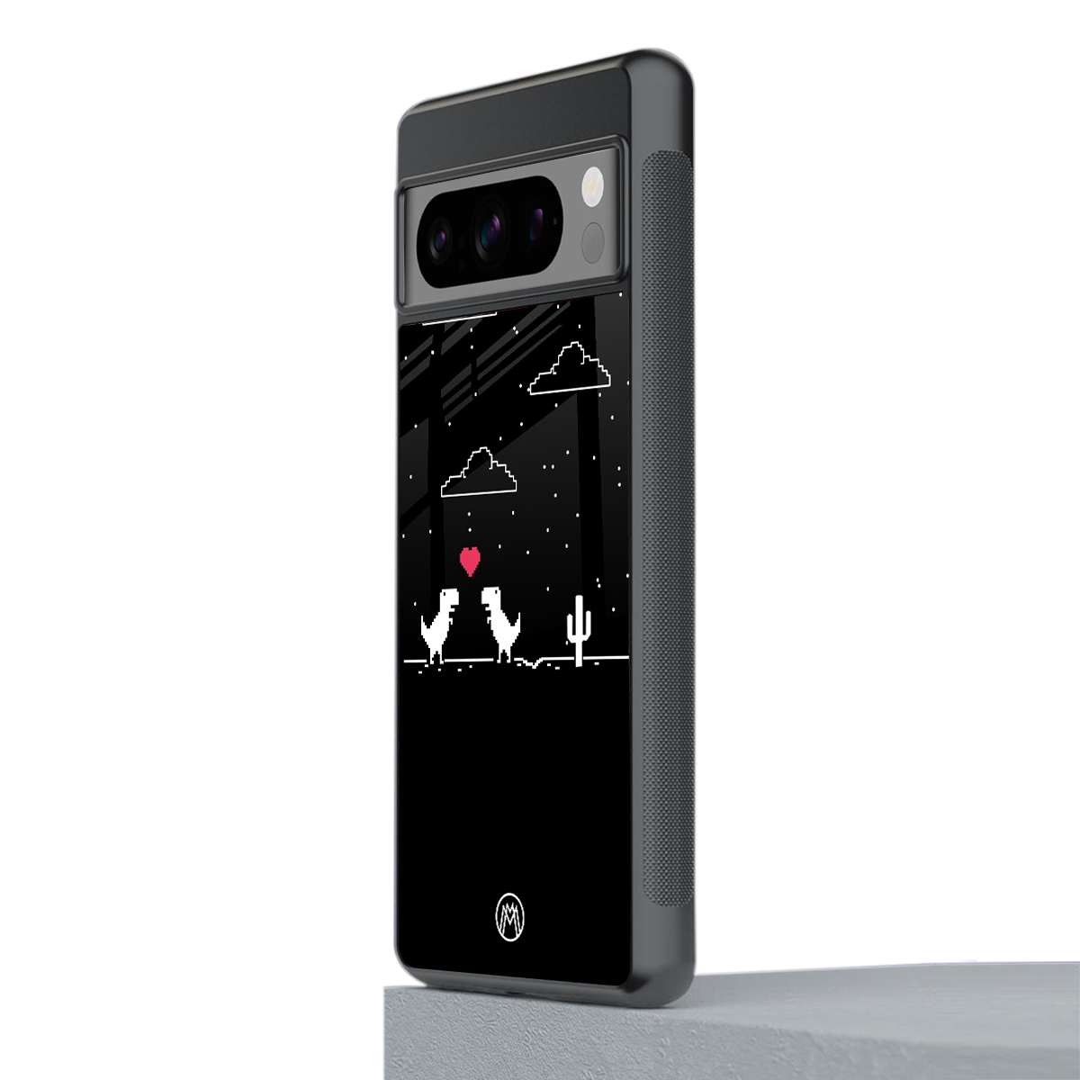 t-rex back phone cover | glass case for google pixel 8 pro