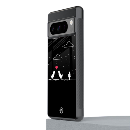 t-rex back phone cover | glass case for google pixel 8 pro