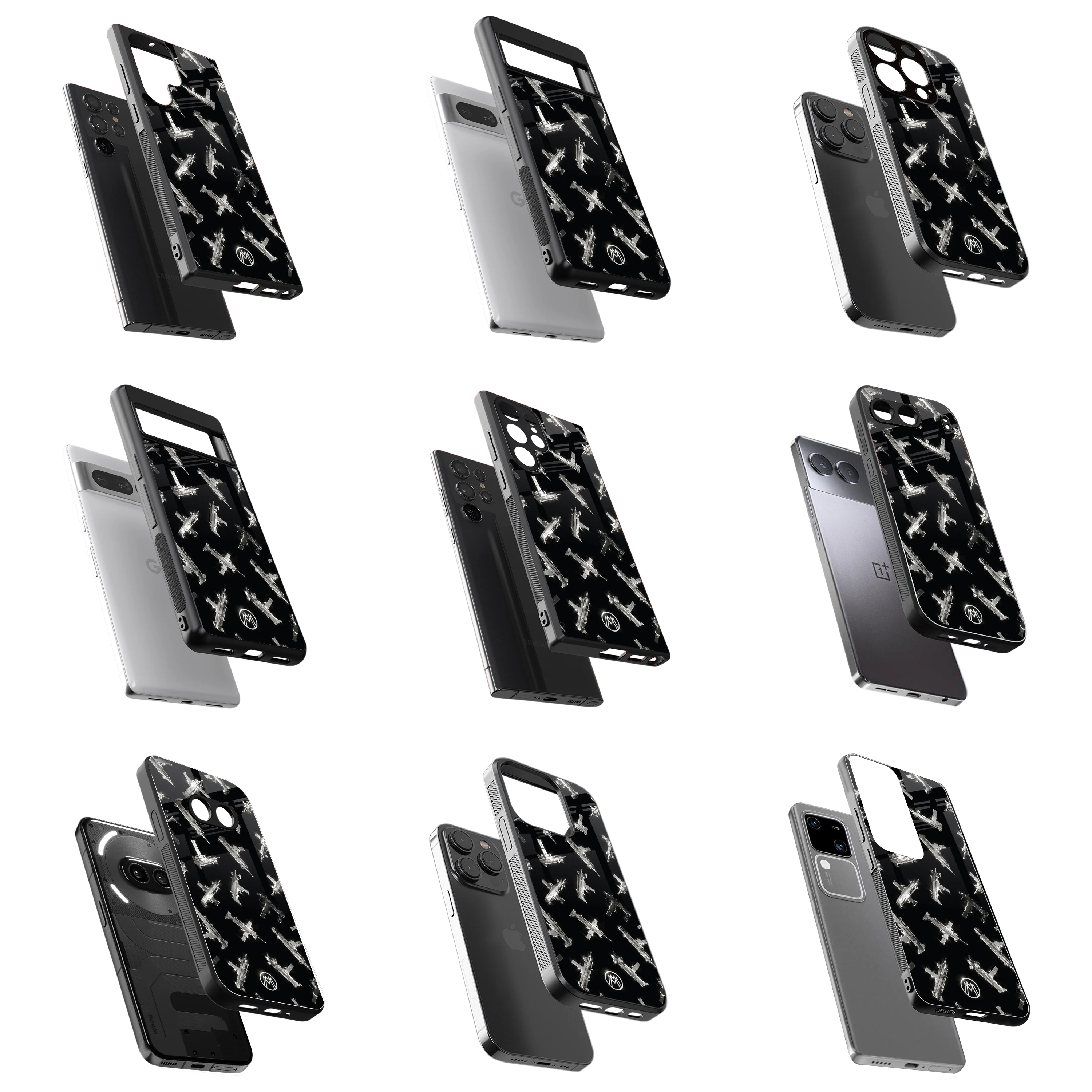Durable Glass Back Mobile Case for iPhone, Samsung, OnePlus, Google Pixel, Redmi, Vivo, Oppo