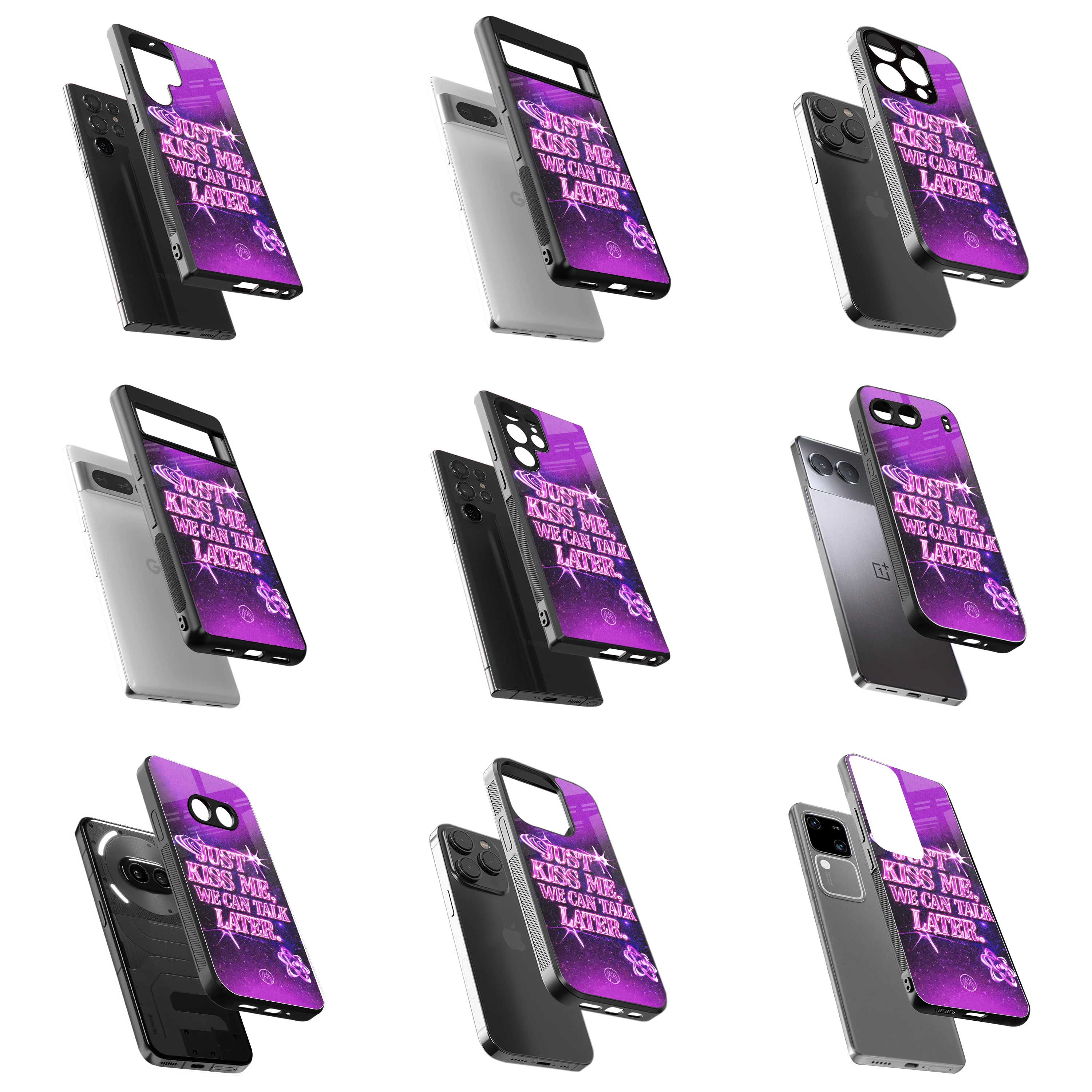 Durable Glass Back Mobile Case for iPhone, Samsung, OnePlus, Google Pixel, Redmi, Vivo, Oppo