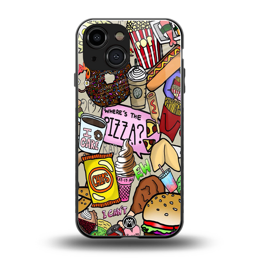 tasty food collage back phone cover | glass case for iphone 13 mini