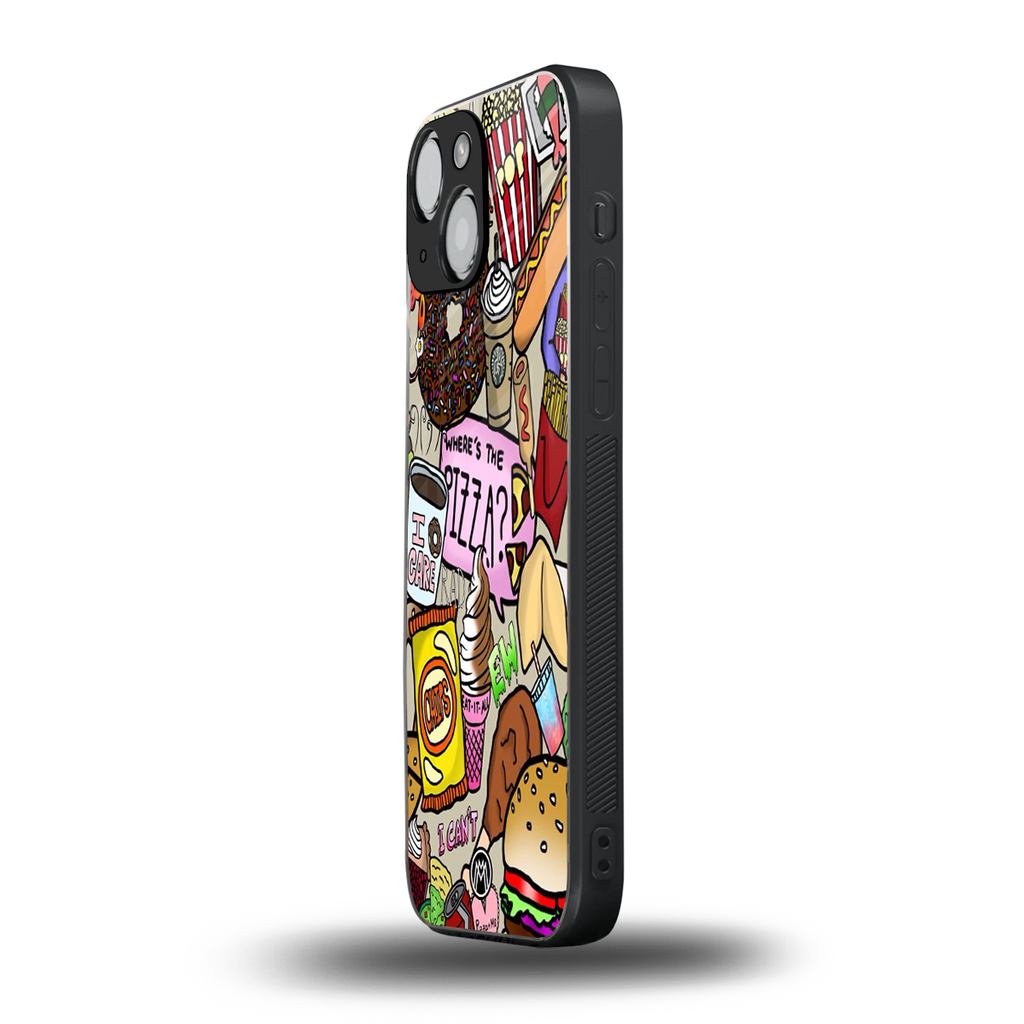 tasty food collage back phone cover | glass case for iphone 13 mini