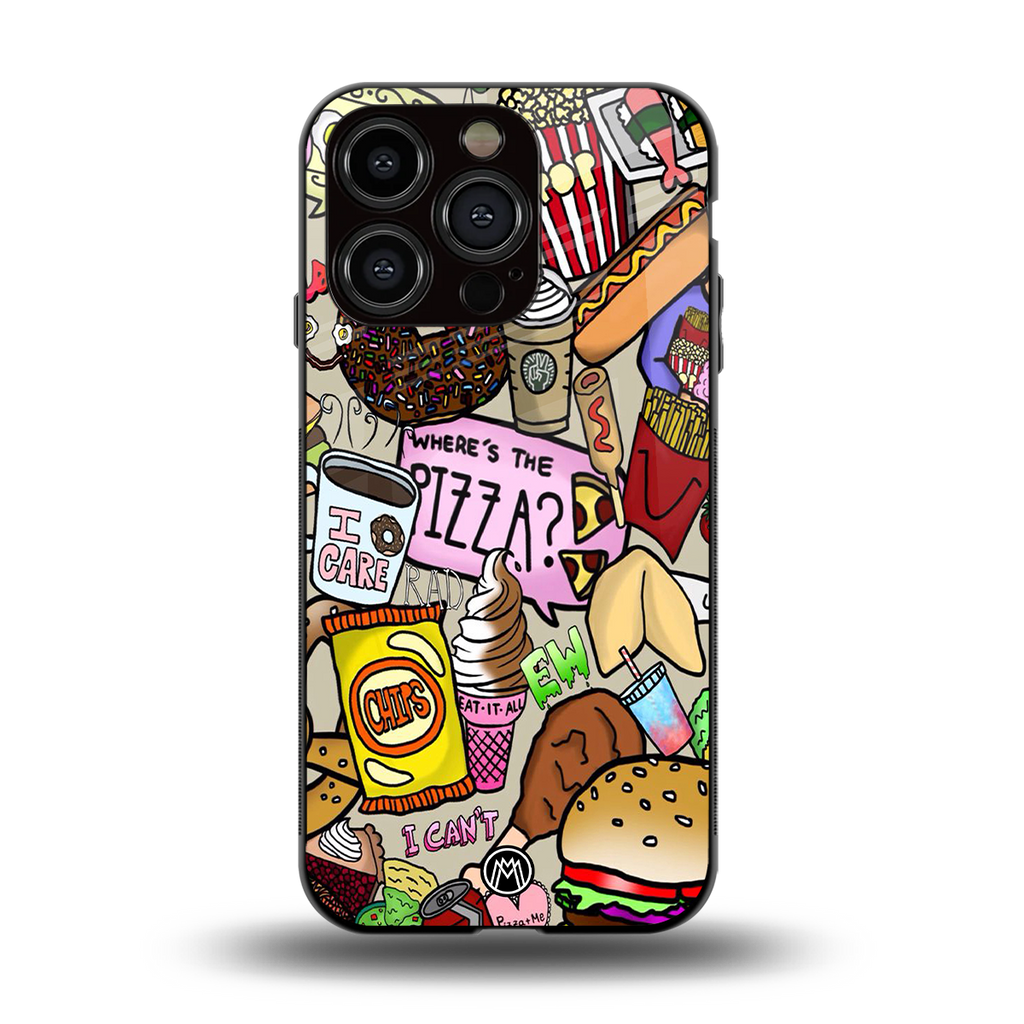 tasty food collage back phone cover | glass case for iphone 13 pro