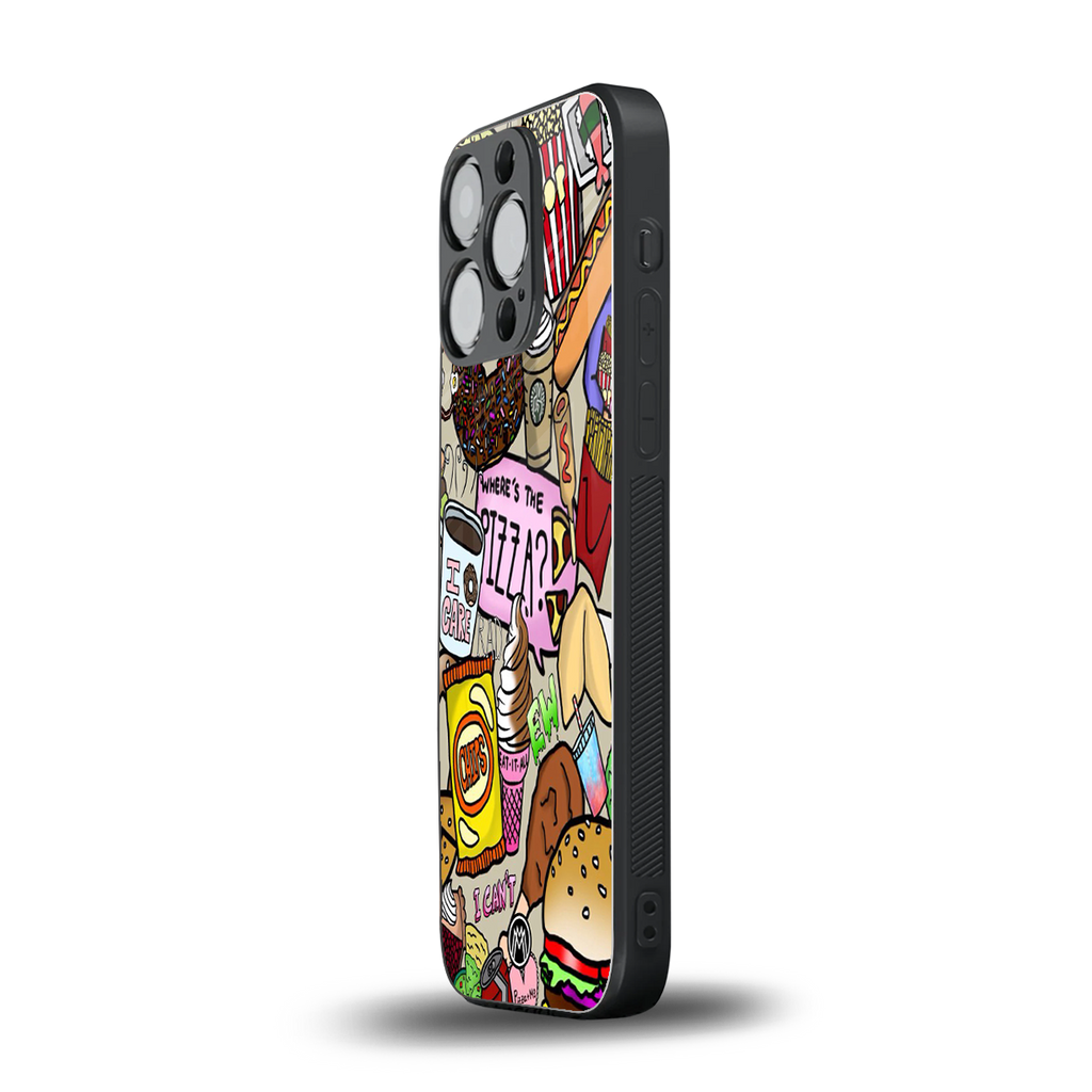 tasty food collage back phone cover | glass case for iphone 13 pro
