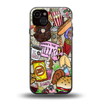 tasty food collage back phone cover | glass case for iphone 15 plus