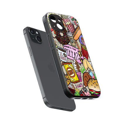 tasty food collage back phone cover | glass case for iphone 15 plus