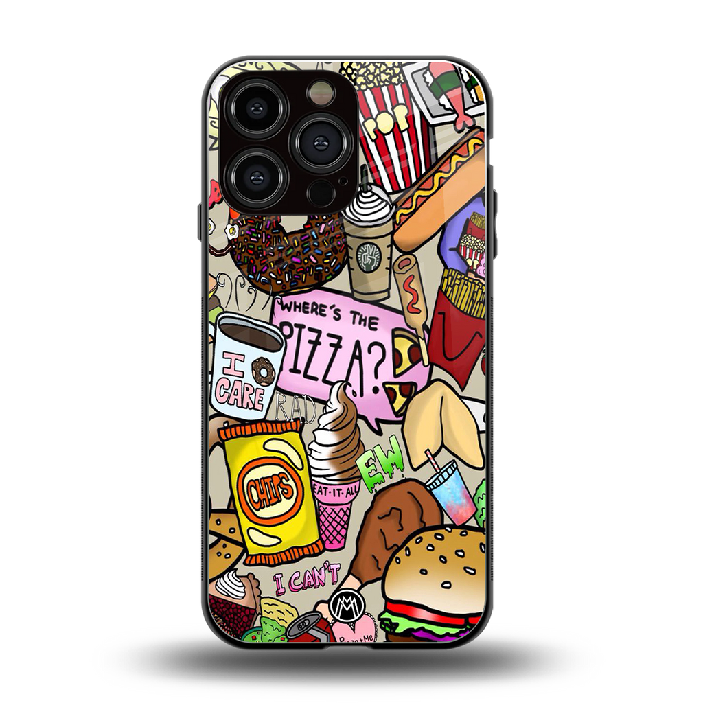 tasty food collage back phone cover | glass case for iphone 14 pro max