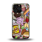 tasty food collage back phone cover | glass case for iphone 14 pro max