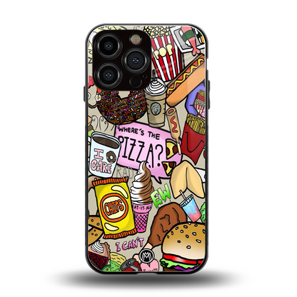tasty food collage back phone cover | glass case for iphone 14 pro max