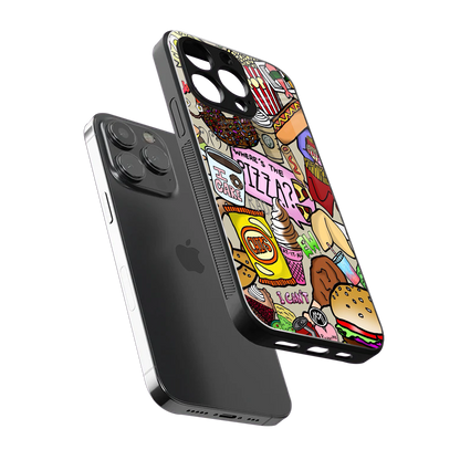tasty food collage back phone cover | glass case for iphone 15 pro max
