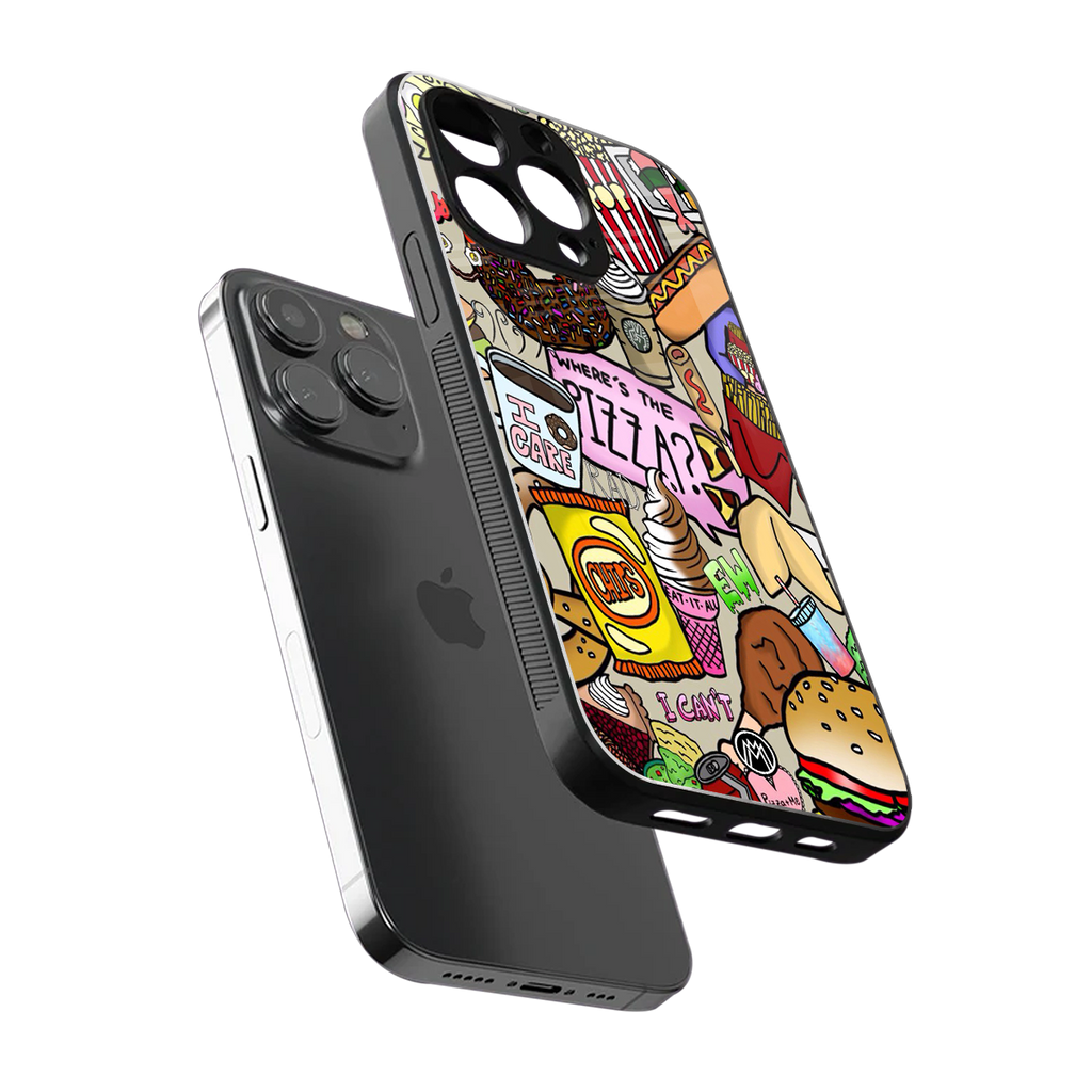 tasty food collage back phone cover | glass case for iphone 14 pro max