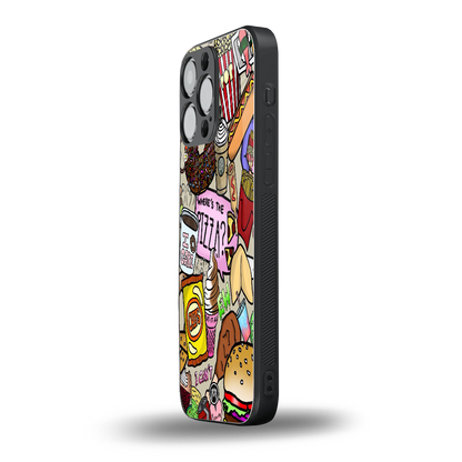 tasty food collage back phone cover | glass case for iphone 14 pro max