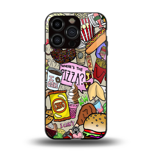tasty food collage back phone cover | glass case for iphone 14 pro
