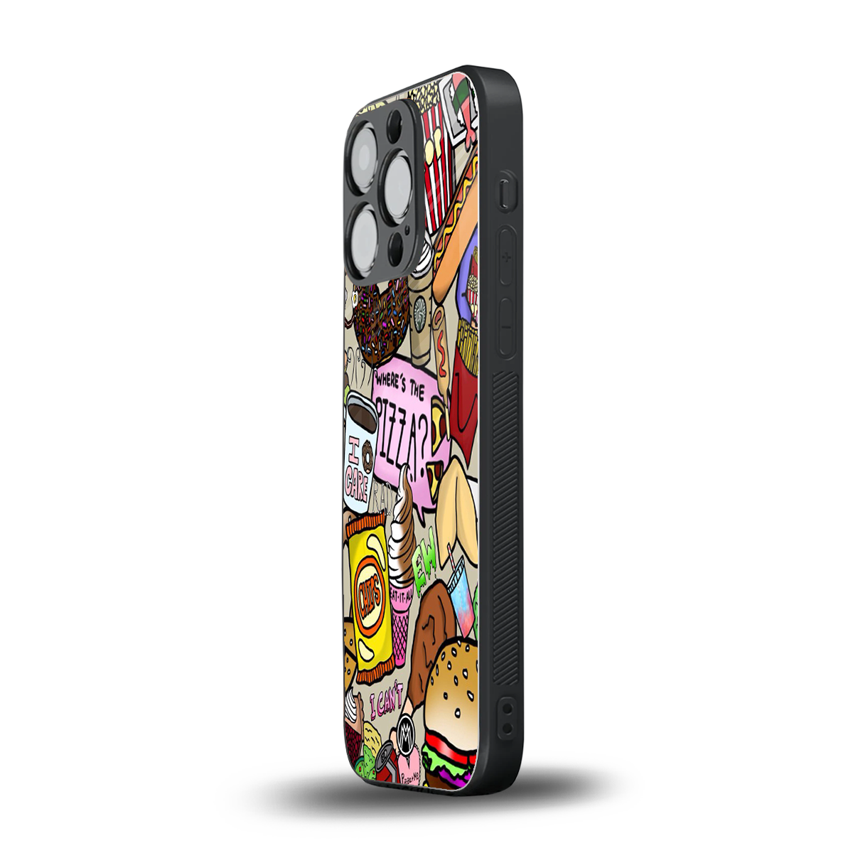 tasty food collage back phone cover | glass case for iphone 15 pro