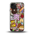 tasty food collage back phone cover | glass case for iphone 15