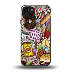 tasty food collage back phone cover | glass case for iphone 15