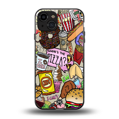 tasty food collage back phone cover | glass case for iphone 14