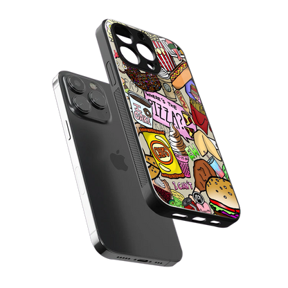 tasty food collage back phone cover | glass case for iphone 15 pro