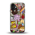tasty food collage back phone cover | glass case for iphone 16 plus