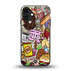 tasty food collage back phone cover | glass case for iphone 16 plus