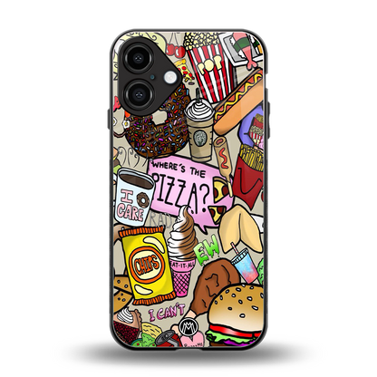 tasty food collage back phone cover | glass case for iphone 16 plus