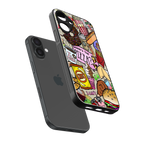 tasty food collage back phone cover | glass case for iphone 16 plus