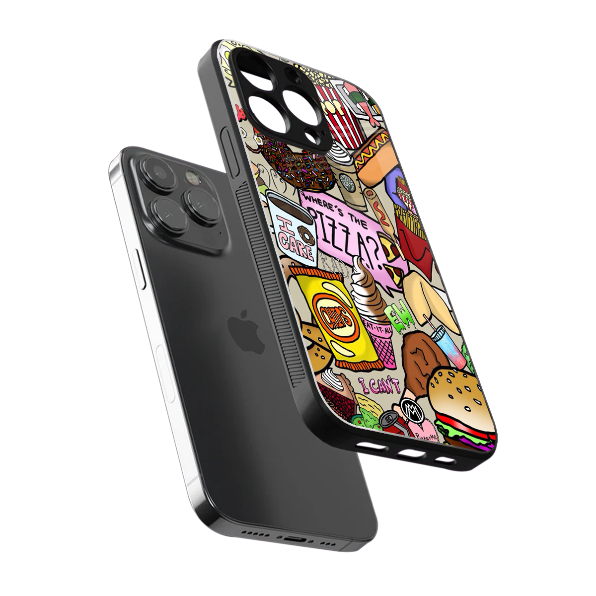 tasty food collage back phone cover | glass case for iphone 16 pro max
