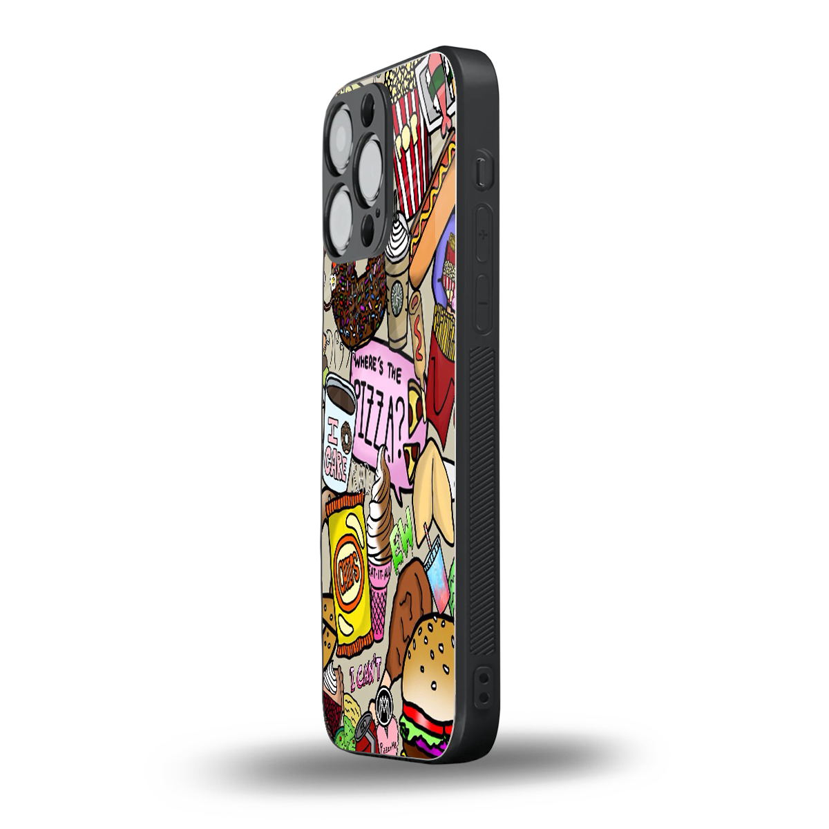 tasty food collage back phone cover | glass case for iphone 16 pro max