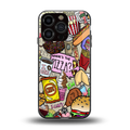 tasty food collage back phone cover | glass case for iphone 16 pro