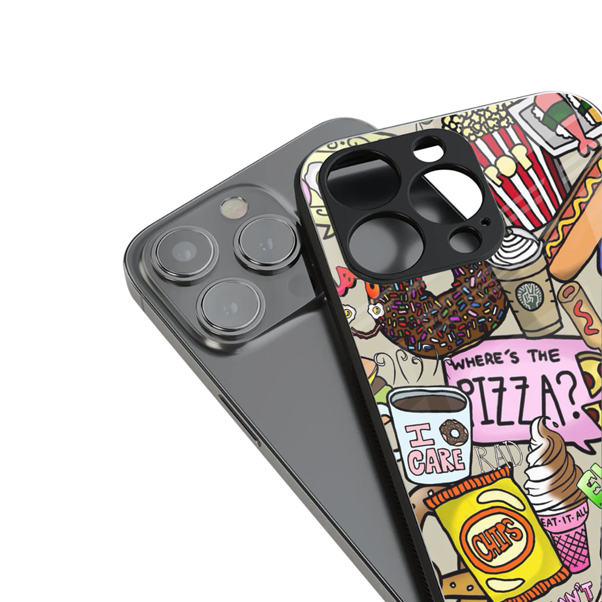 tasty food collage back phone cover | glass case for iphone 14 pro max