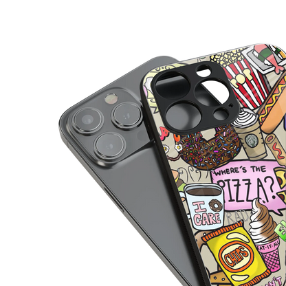 tasty food collage back phone cover | glass case for iphone 15 pro