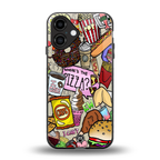 tasty food collage back phone cover | glass case for iphone 16