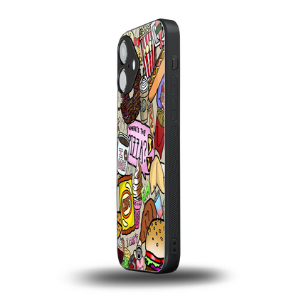 tasty food collage back phone cover | glass case for iphone 16