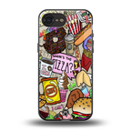 tasty food collage back phone cover | glass case for iphone 16e