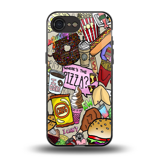 tasty food collage back phone cover | glass case for iphone 16e