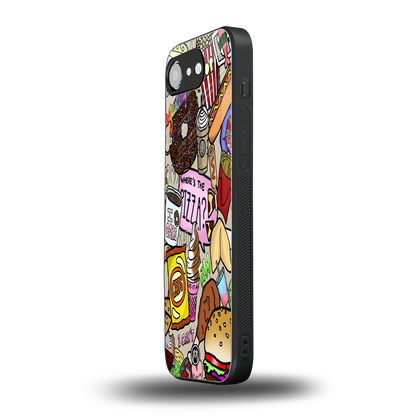 tasty food collage back phone cover | glass case for iphone 16e