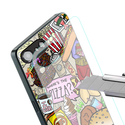tasty food collage back phone cover | glass case for iphone 16e