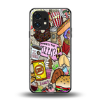 tasty food collage back phone cover | glass case for nothing phone 1