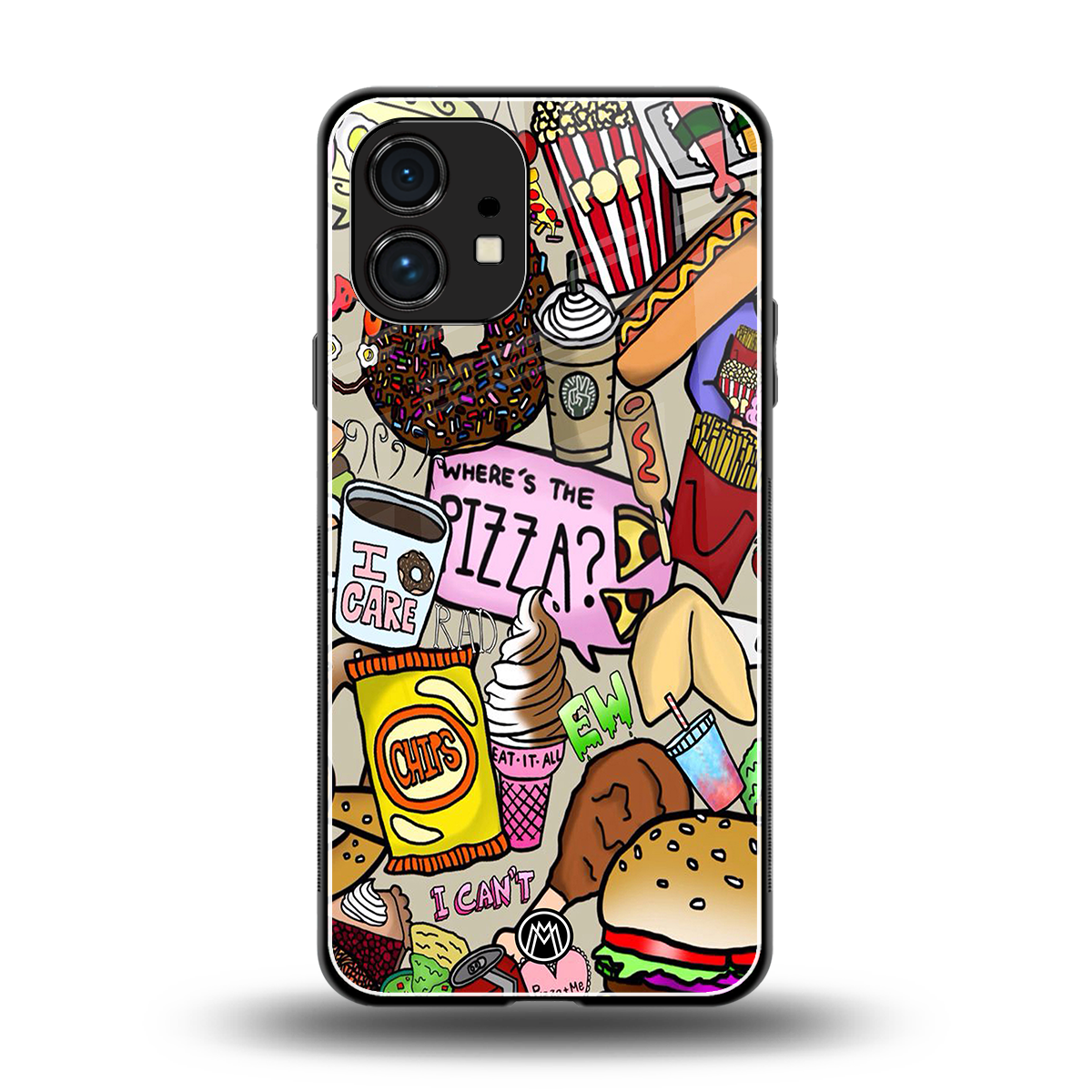 tasty food collage back phone cover | glass case for nothing phone 1