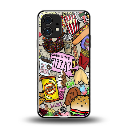 tasty food collage back phone cover | glass case for nothing phone 1