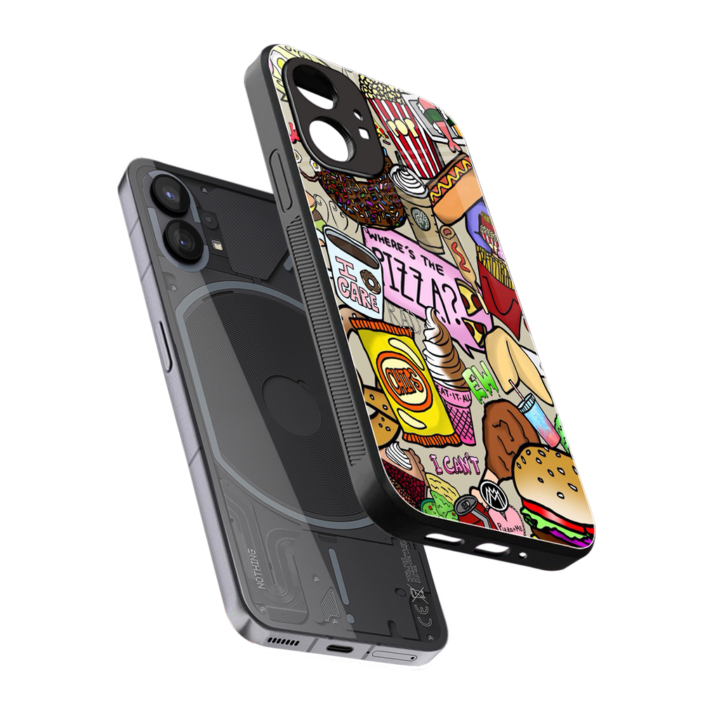 tasty food collage back phone cover | glass case for nothing phone 1