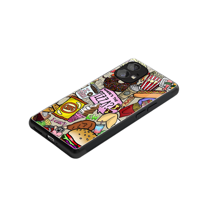 tasty food collage back phone cover | glass case for nothing phone 1