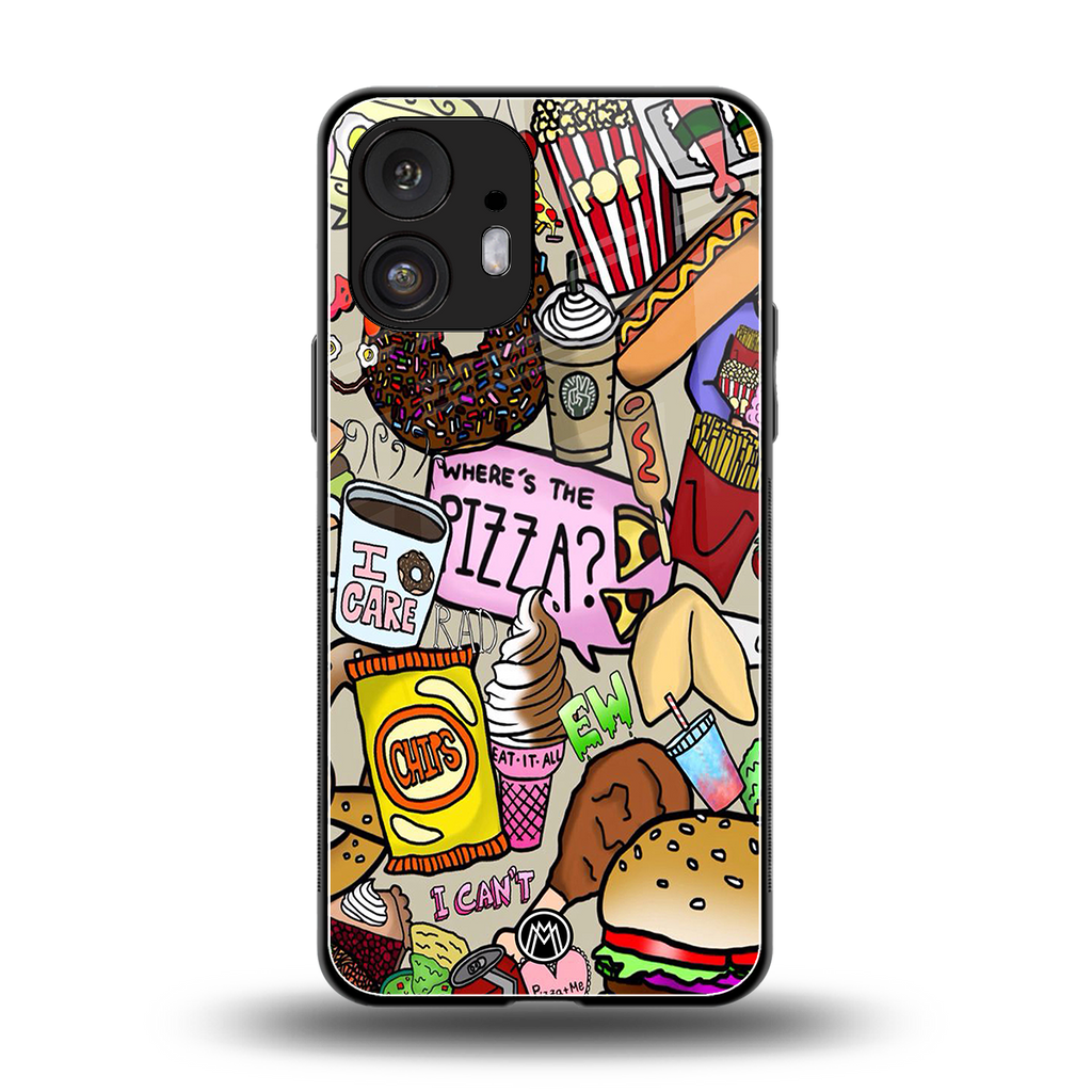 tasty food collage back phone cover | glass case for nothing phone 2