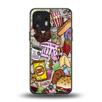 tasty food collage back phone cover | glass case for nothing phone 2