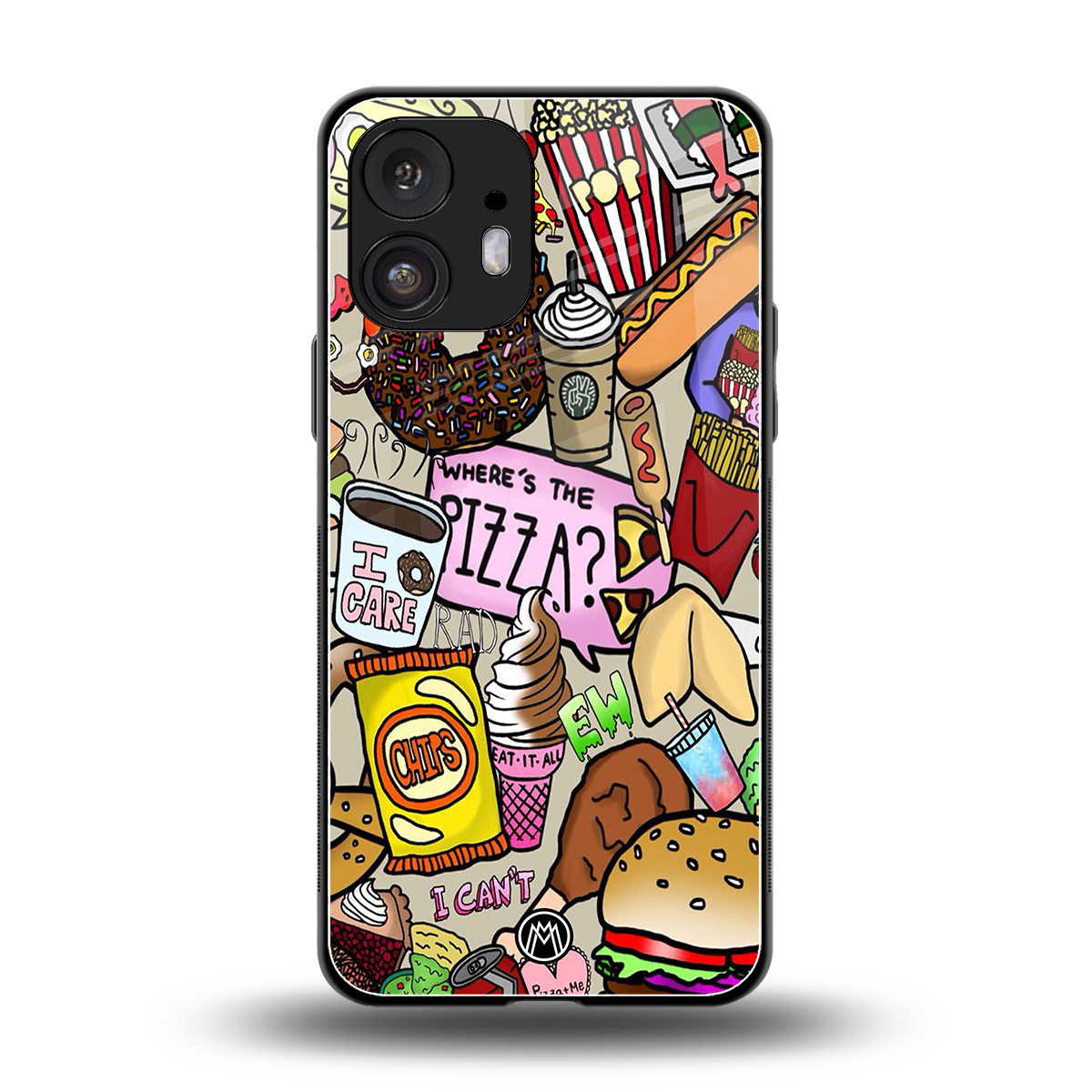 tasty food collage back phone cover | glass case for nothing phone 2