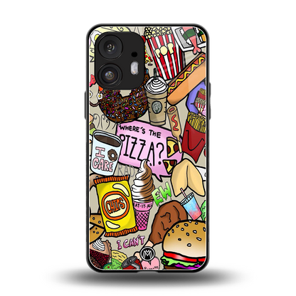 tasty food collage back phone cover | glass case for nothing phone 2