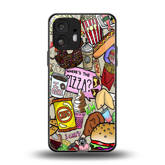 tasty food collage back phone cover | glass case for nothing phone 2
