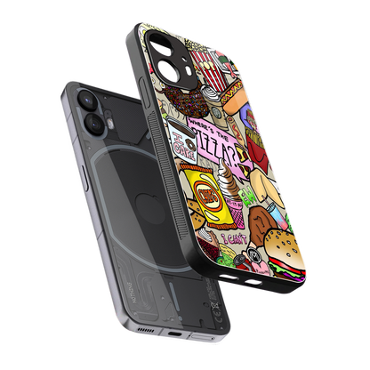 tasty food collage back phone cover | glass case for nothing phone 2
