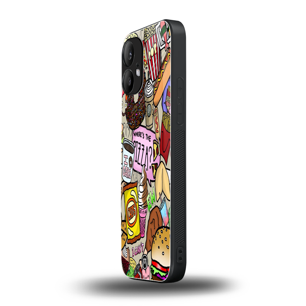 tasty food collage back phone cover | glass case for nothing phone 2