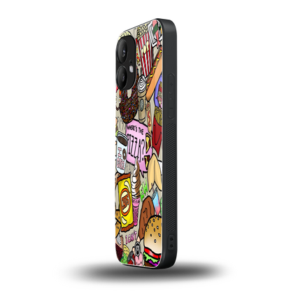 tasty food collage back phone cover | glass case for nothing phone 2